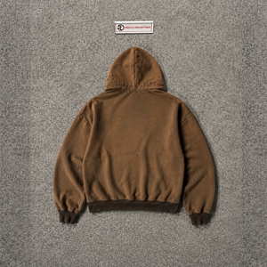 Sudadera con Capucha Extra Grande, 100% Premium, Estilo Vintage, Color Marrón Lavado, Bordada, Transpirable, Estilo Urbano, para Otoño e Invierno - Product Image 6