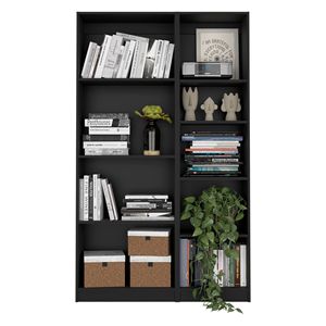 Zachary nero sottile 2 pezzi Set da soggiorno con 2 eleganti librerie - Product Image 2