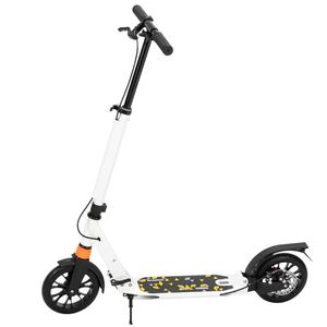 Monopattino Bianco per Bambini, Adulti e Adolescenti, Regolabile in Altezza (3 Posizioni), con Doppio Ammortizzatore, Ideale per Esterni - Product Image 1