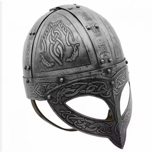 Casco de Armadura de Acero de Calibre 18 Hecho a Mano, Estilo Vikingo Medieval Indio, con Grabado de Jefe de Guerra, Decoración para Disfraces, Regalo de Halloween y Navidad - Product Image 4
