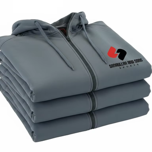 Sweat à capuche zippé décontracté pour homme, logo personnalisé, molleton de coton, vêtements de sport confortables, fournisseur OEM en gros - Product Image 3