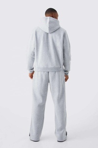 Custom Street-Wear Acid Washed <b>Sweat</b> Suits Zipper Hoodies Tracksuit <b>Set</b> Acid-Wash Distress Patch-Flared Sweatpants Hoodie <b>Set</b> - Product Image 4