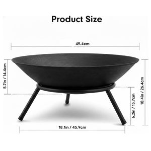 Brasero moderne en fonte avec design à combustion de bois pour chauffage extérieur, autoportant, style portable, écologique, revêtement poudré - Product Image 3