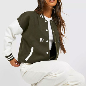 แจ็คเก็ตเลตเตอร์แมนสำหรับผู้หญิงสไตล์สตรีท คอปกและชายเสื้อแบบริบ พร้อมกระดุมแป๊กที่ทนทาน - Product Image 3