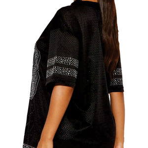 Camiseta Deportiva Negra de Moda Y2K para Mujer, con Pedrería, Estilo Fútbol Americano, Transpirable, de Secado Rápido, Suministro al por Mayor OEM - Product Image 2