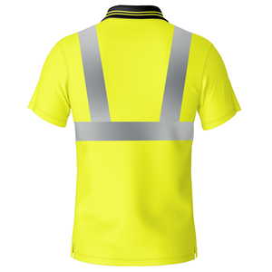 High Visibility Fluorescent Reflective Breathable Quick Dry Unisex Polyester/Cotton Polo <b>Shirt</b> Short Sleeve <b>Hi</b>-<b>Vis</b> Workwear for - Product Image 3