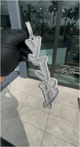 Collar de Cadena Cubana Hip Hop de Plata 925 con Colgante de Letra Personalizado con Nombre de Moissanita, Joyería de Lujo al por Mayor - Product Image 2