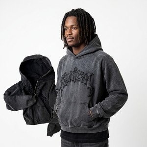 Sweat à capuche oversize noir en coton avec logo imprimé en relief, poche avant, coupe courte, style automne pour homme - Product Image 6