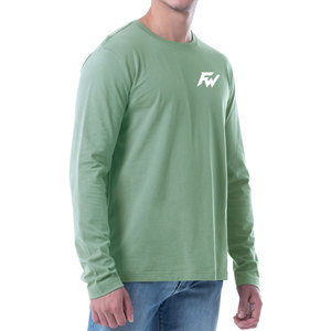 T-shirt à manches longues pour homme, coupe ample, taille personnalisée, confortable et tendance, 100% coton. - Product Image 3