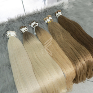 Venta al por mayor mechones de cabello virgen europeo de alta calidad estilo Fumi cabello rubio teñido cabello europeo para salones - Product Image 1