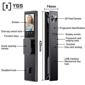 Serrure de porte intelligente avec reconnaissance faciale 3D personnalisable, application Tuya, WiFi, télécommande active, antivol, pour la sécurité à domicile - Product Image 4