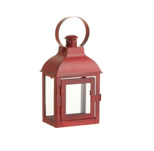 Elegant Arrival 2026 Factory selling Metal & Glass Lantern Simple Looking With Matt <b>Red</b> Finish <b>Candle</b> Lantern for Wedding - Product Image 3