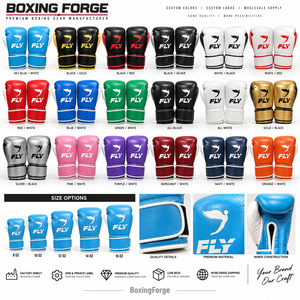Guantes de Boxeo Fly Blue de Cuero Vacuno con Cierre de Velcro, Equipo de Entrenamiento para Adultos, Diseño Ligero - Product Image 5