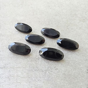 Ónix Negro Natural, Corte Facetado, Calibrado, Gema Ovalada Grande Suelta, para Joyería, Todos los Tamaños Disponibles, Juego de Colores - Product Image 5