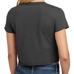 Premium Quality Women <b>Crop</b> T-Shirt Summer Short Sleeve Combed Cotton Soft Breathable Solid Blank Cropped T Shirt Wholesale - Product Image 3