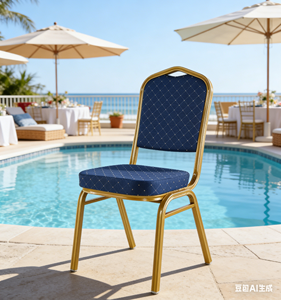 เก้าอี้จัดเลี้ยงงานแต่งงานดีไซน์หรู โครงเหล็ก <span class=keywords><strong>ขา</strong></span>เหล็กสีทอง หุ้มเบาะสีแดง พกพาสะดวก ใช้ได้ทั้งในร่มและกลางแจ้ง เหมาะสำหรับงานเลี้ยง - Product Image 1