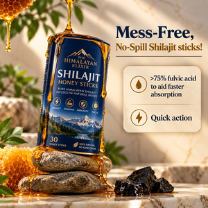 Palitos de Miel con Shilajit del Himalaya, Suplemento Herbal con Ácido Fúlvico, Energía Natural, Refuerzo Inmunológico, Marca Privada - Product Image 4