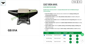 แท่นตีเหล็กหล่อแบบสองแฉกสำหรับเครื่องมือทำเครื่องประดับและเครื่องมือขึ้นรูปโลหะ เครื่องมืองานหนัก | หมายเลขสินค้า: GS-01A/15กก. - Product Image 2