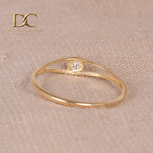 แหวนทองคำแท้ 14KT ประดับเพชรแล็บโกรว์ทรงบริลเลียนต์ รับรองโดย IGI สำหรับงานแต่งงานและงานปาร์ตี้ ผลิตด้วยมือสำหรับผู้หญิง - Product Image 2