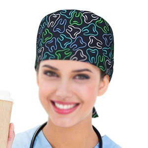 Premium Quality <b>Scrub</b> Hats Wholesale Factory Custom Design Soft Cotton Adjustable Tie <b>Back</b> Medical Headwear <b>Scrub</b> Hats - Product Image 5