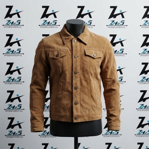 Veste en daim de qualité supérieure pour l'hiver, style vintage, boutonnée, veste décontractée en daim - Product Image 1