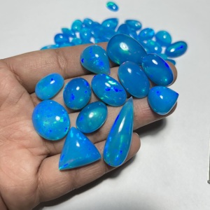 Gema de Ópalo Azul Etíope Natural AAA, Corte Ovalado, Suelta, para Anillo, Colgante, Joyería, con Efecto de Juego de Color Arcoíris Iridiscente - Product Image 4