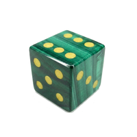 Dés en malachite naturelle D6, en pierre précieuse, gravés, personnalisés