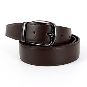 Ceinture en cuir véritable écologique avec boucle à ardillon classique en acier, largeur 3,0 cm, sangle de taille premium pour un usage décontracté - Product Image 1