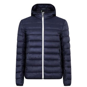 Veste d'hiver matelassée pour homme tendance, col montant, logo sur le devant, design léger et gonflé, confortable, chaude, respirante, écologique - Product Image 1