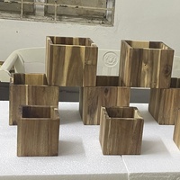 Pot de fleurs en bois naturel, jardinière en bois massif, pot de fleurs en bois, jardinière minimaliste pour intérieur, décoration intérieure durable