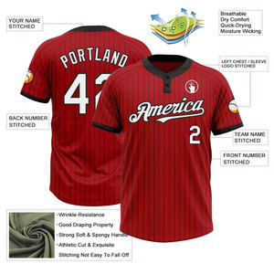 Camiseta de béisbol personalizada con estampado sublimado, diseño de bandera americana, nombre del equipo, número 00, camiseta de softbol de manga corta para hombre - Product Image 6