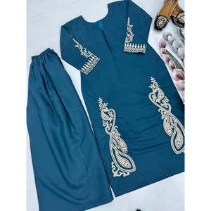 Women's Beautiful Embroidered <b>Top</b>-Bottom Set for Parties for Special Occasions - Product Image 1