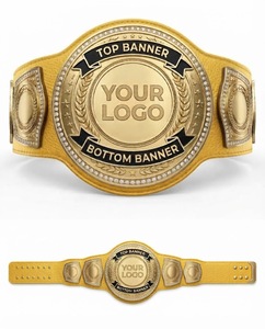 Ceinture de championnat de lutte et de boxe personnalisée en cuir doré avec plaques latérales ornées de pierres, ceinture de championnat personnalisée, sur mesure - Product Image 4