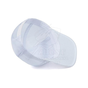 Gorra Trucker Blanca de Malla Ajustable con Cierre a Presión, Transpirable, de 5 Paneles, Deportiva, para Exteriores, Todas las Estaciones, con Logotipo Personalizado Impreso por Transferencia Térmica - Product Image 4