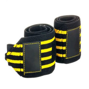 Bandes de compression professionnelles pour poignets, idéales pour la musculation et le bodybuilding, en polyester et coton, avec fermeture magnétique – Vente Flash - Product Image 3
