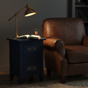 Table basse moderne PKP avec 2 tiroirs, bois de caoutchouc blanc, MDF, design durable, garantie 1 an - Meubles de salon - Product Image 3