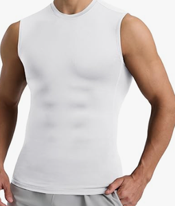 HAWK SPORTS INDUSTRIES Débardeur de compression en polyester tricoté pour homme, col rond, couleur unie, séchage rapide, sans manches, pour le sport et l'entraînement en salle de sport - Product Image 4