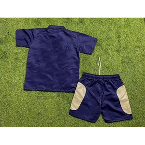 Ensembles de chemises décontractées pour hommes avec fermeture éclair, patchwork, deux pièces, chemise et short de printemps en tissu tricoté, couleur personnalisable, haute qualité - Product Image 4