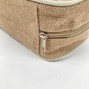 Bolsa de Maquillaje de Yute Natural Hecha a Mano, Bolsa de Almacenamiento de Cosméticos Ecológica para Mujer, para Viajes - Product Image 3