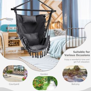 <b>Soft</b> <b>Pillow</b> and Cushions Hanging Rope Swing Chair for Patio Use - Product Image 5