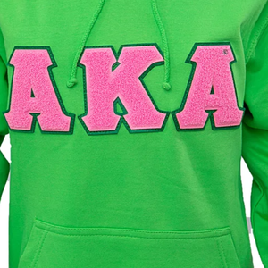   Sweat-shirt à capuche vert pomme avec lettres en chenille pour femme, pull en molleton doux à manches longues, décontracté, streetwear, hiver - Product Image 6