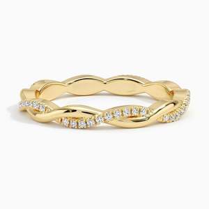 Anillo de Eternidad de Oro Amarillo con Diamantes, Corte Brillante Redondo, Engaste en Canal, Clásico, Unisex, para Boda - Product Image 1