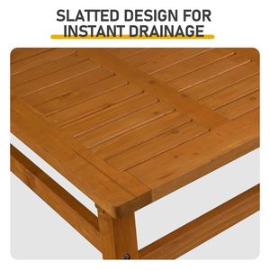 Table basse d'extérieur en bois de cèdre massif de 42 pouces, table d'appoint de style farmhouse avec plateau à lattes pour patio et jardin, table d'appoint durable - Product Image 3