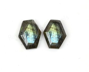 Natural Blue <b>Fire</b> Labradorite Hexagon Shape Step Cut High Polish 10x16mm Loose Cabochon Gemstone for Jewelry Making Pendant - Product Image 1