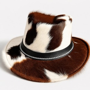 Sombrero de vaquero con estampado de vaca y piel sintética, estilo informal para hombre, primavera y verano, para adultos, 56-58 cm - Product Image 4