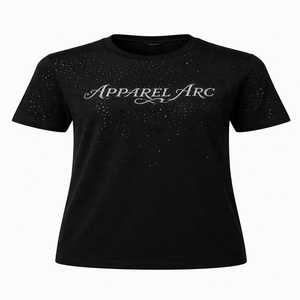 Camiseta de Algodón con Pedrería para Mujer, Estilo Casual, con Logotipo Personalizado, Ropa Urbana, Marca Privada, Fabricante OEM - Product Image 1