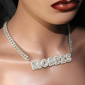 Hip Hop Custom Name Pendant Necklace Moissanite Diamond Bling Chain Luxury Streetwear Jewelry Gift - Product Image 2