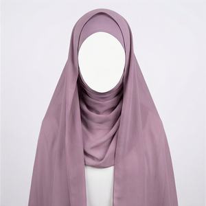 Vente Chaude – Nouveaux Styles Personnalisables : Foulards, Châles et Voiles en Chiffon Uni et Georgette pour Femmes Musulmanes – Voile Doux en Chiffon - Product Image 1