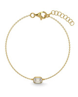 Bracelet unisexe en or massif 18 carats avec diamant cultivé en laboratoire, taille émeraude, 0,33 carat, clarté VVS2, certifié IGI, tendance et simplicité