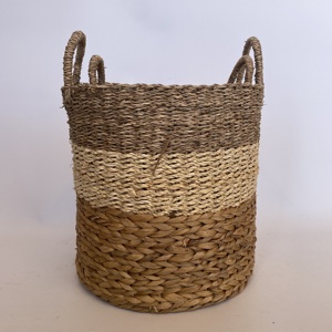 Wholesale Best Price Nhat Minh Eco-Friendly Bohemian Seagrass Basket Handles Wicker for Kitchen Bathroom <b>Storage</b> Customized - Product Image 3